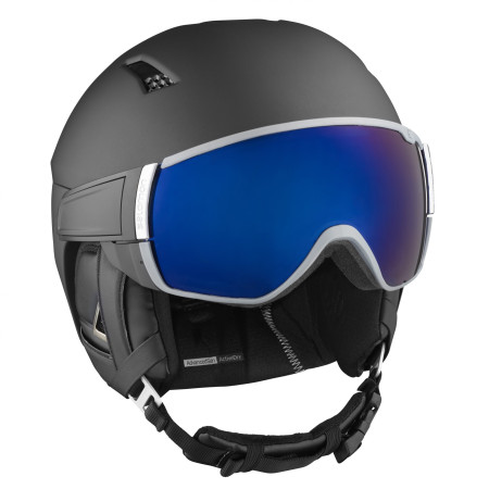 Salomon skihelm - Driver + visier - heren - zwart