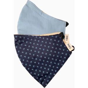Tilley 100% cotton Face Mask - mondkapje (twin-pack) blauw