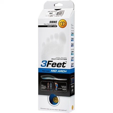 Sidas inlegzool - 3 feet medium arch - blauw - Afbeelding 2
