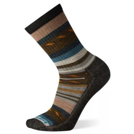 SMARTWOOL Hike Light Margarita Crew - Olijf/Zwart