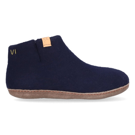 Tofvel Slipa navy blue rubberen zool