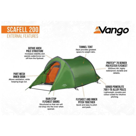 VANGO Scafel 200 pamir green - Afbeelding 2