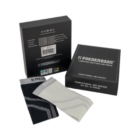 POEDERBAAS Giftbox Ski Socks 2Pack Black/White - Afbeelding 2