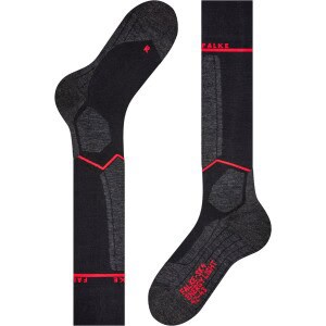 FALKE SK4 W light wool dames skisokken zwart/rood