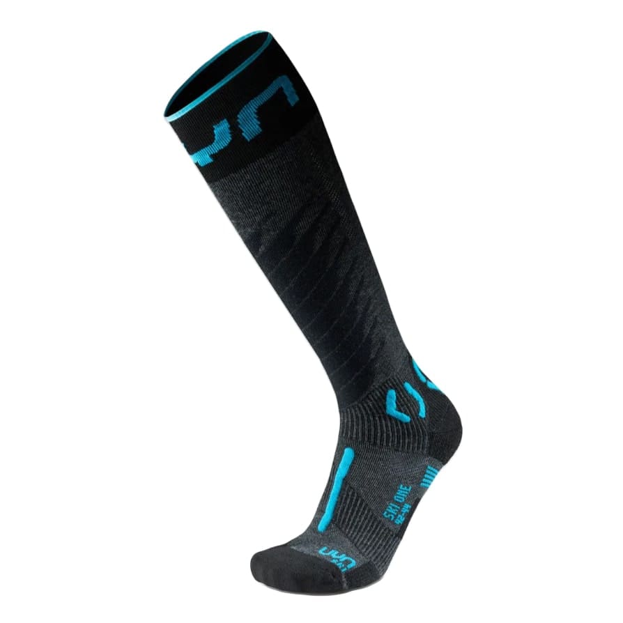 Uyn Heren Ski One Merino antraciet/turquoise