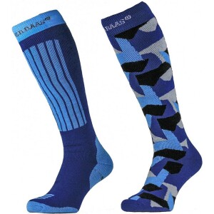 POEDERBAAS Ski socks 2pck blue-army unisex