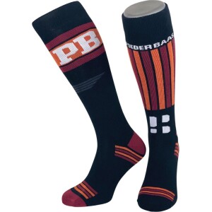 POEDERBAAS Ski socks 2pck zwart-rood