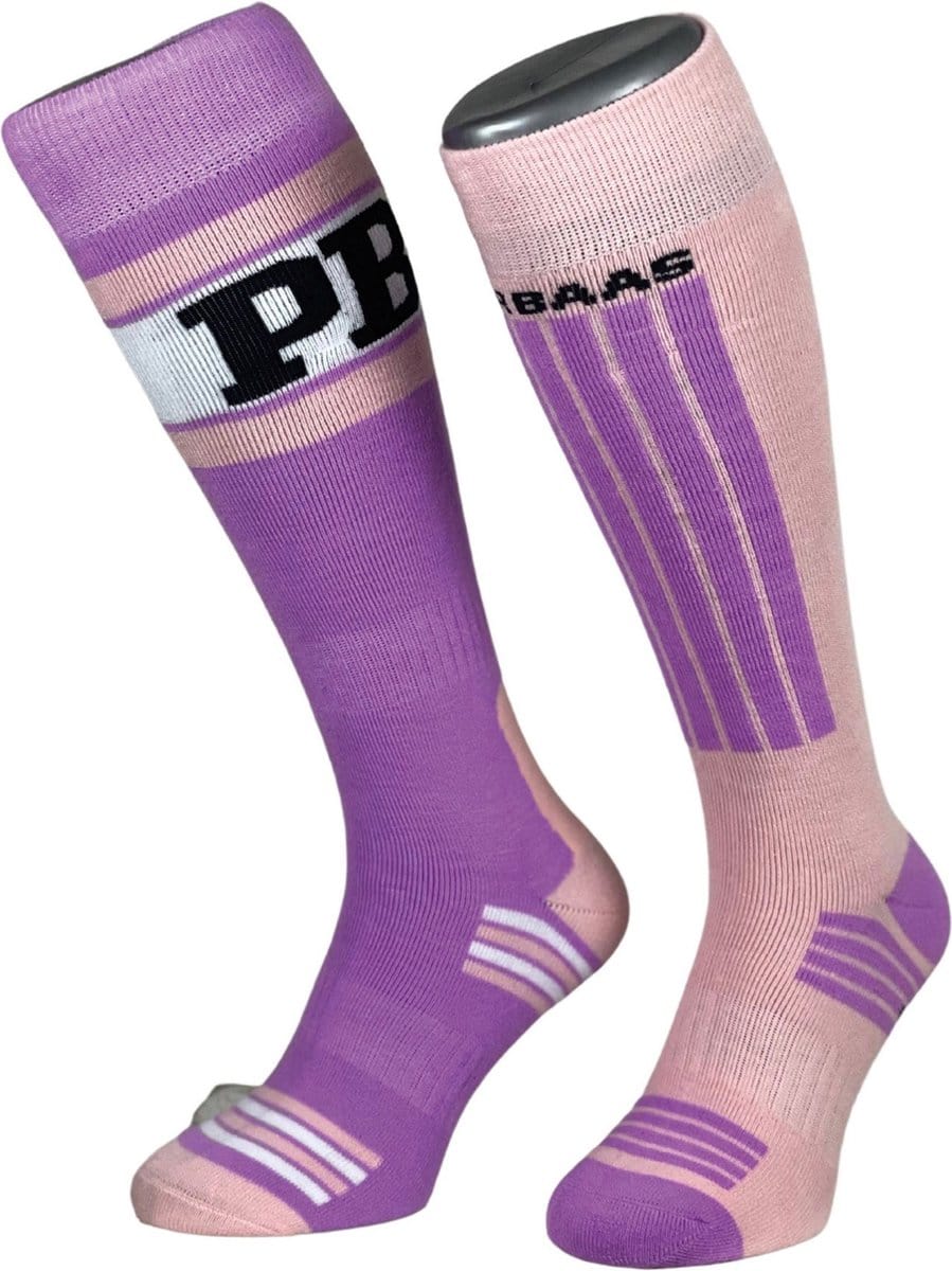 POEDERBAAS Ski socks 2pck pink lila purple