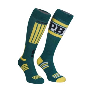 POEDERBAAS Ski socks 2pck groen-geel