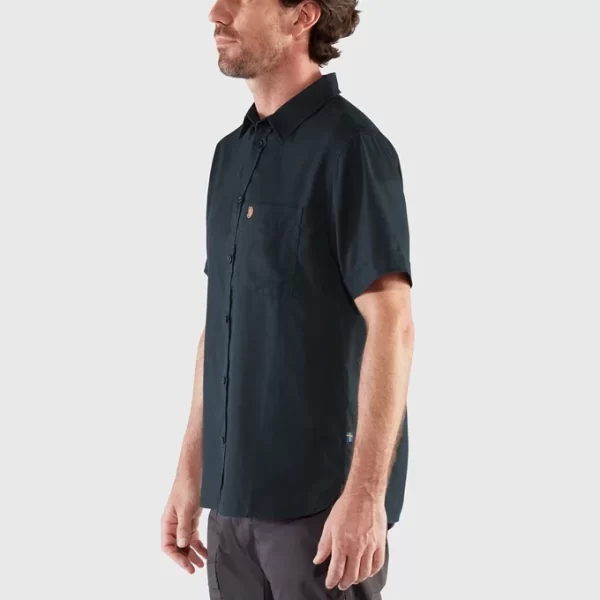 FJALLRAVEN Övik Travel Shirt SS M nvy-grn - Afbeelding 5