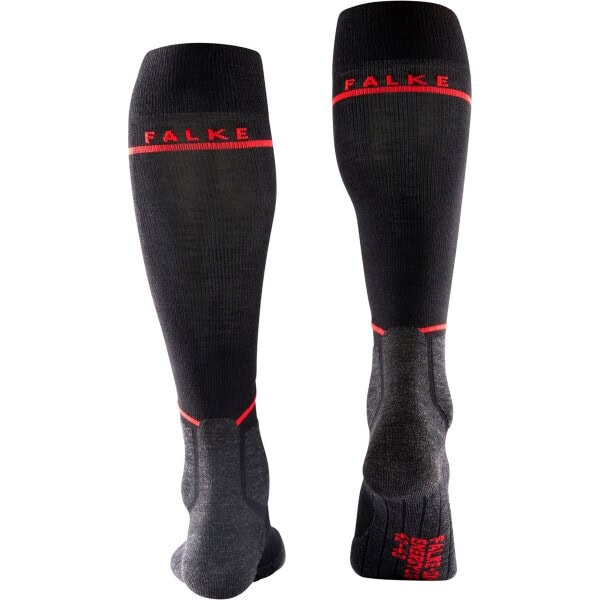 FALKE SK4 W light wool dames skisokken zwart/rood - Afbeelding 2