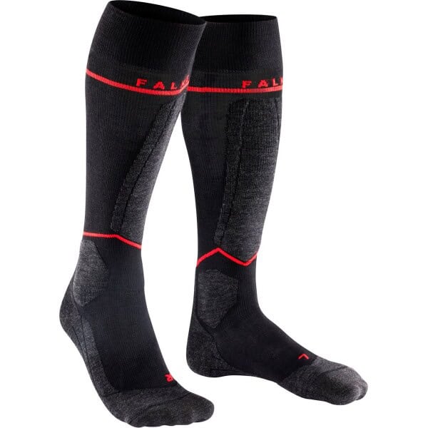 FALKE SK4 W light wool dames skisokken zwart/rood - Afbeelding 3