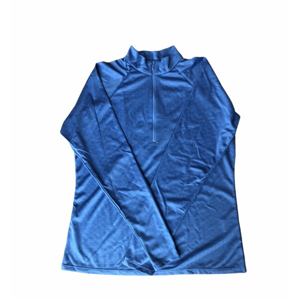wmn shirt zip neck l/sl blue_XL - Afbeelding 3