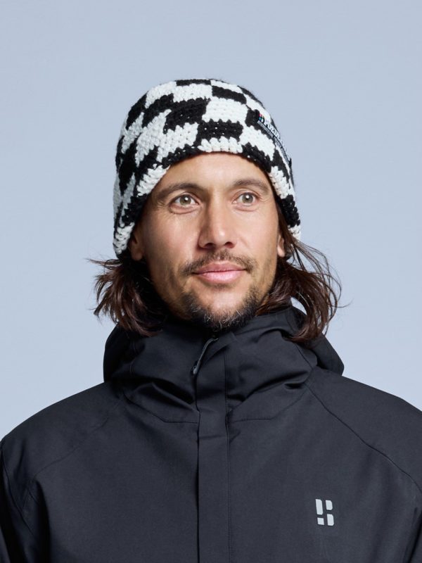 POEDERBAAS Checkerboard Beanie blk white - Afbeelding 3