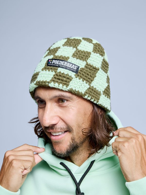 POEDERBAAS Checkerboard Beanie olive grn - Afbeelding 2