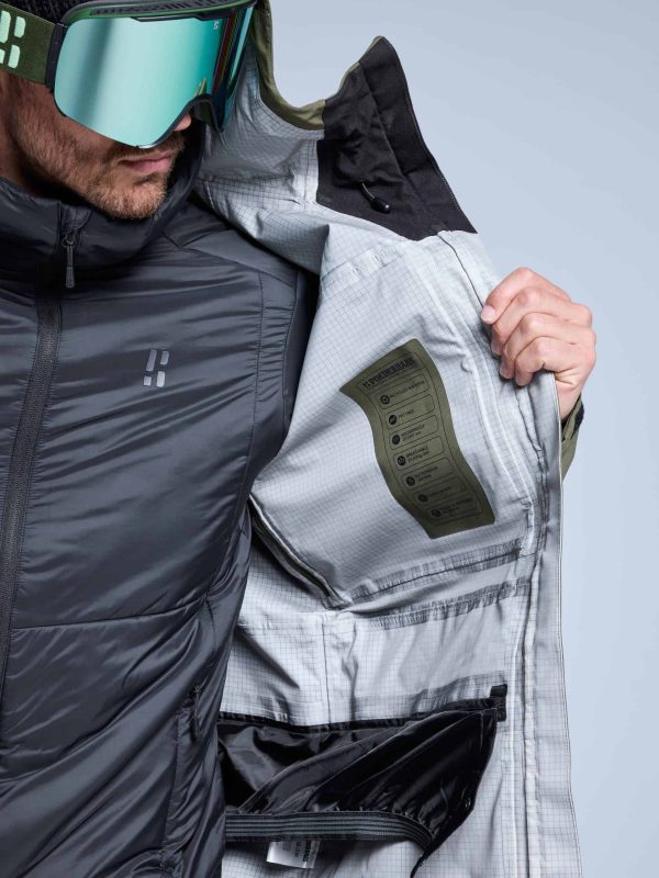 POEDERBAAS Freeride 3L Shell Jckt Mn oliv - Afbeelding 4