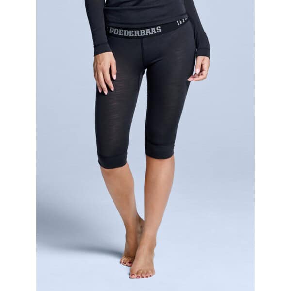 POEDERBAAS Merino Baselayer 3/4 Pnt W blk - Afbeelding 3
