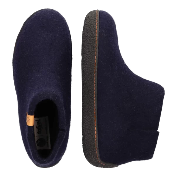 Tofvel Rabara r.navy blue rubber zool - Afbeelding 2