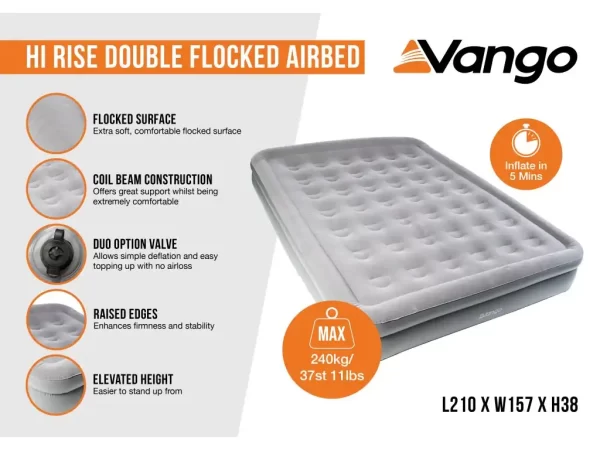 VANGO Hi-Rise Dbl flckd Airbed gry - Afbeelding 2