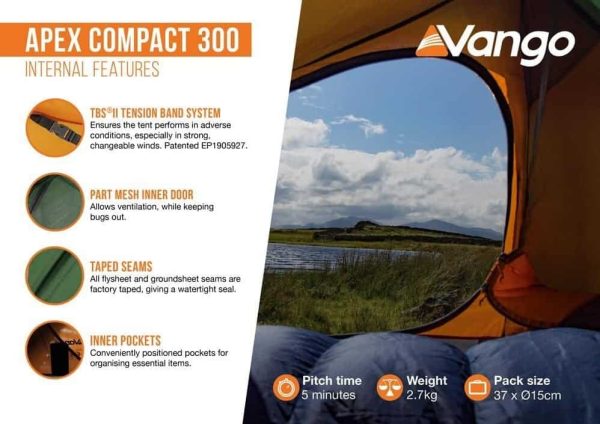 VANGO Apex Compact 300 alp.green - Afbeelding 4