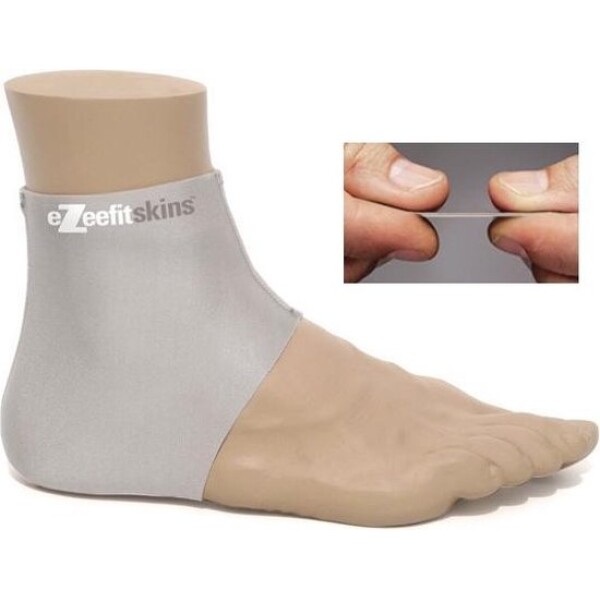 EZEEFIT Skins Ankle Bootie Grijs - anti-blaren sok brace - Afbeelding 2