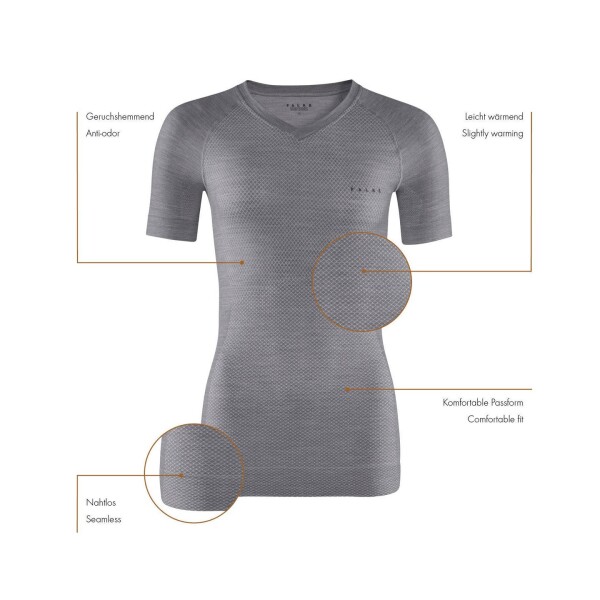 FALKE Dames T-shirt Wool-Tech Light - Zwart - Afbeelding 5