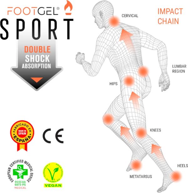 Footgel Inlegzool Multisport Orange ge - Afbeelding 5