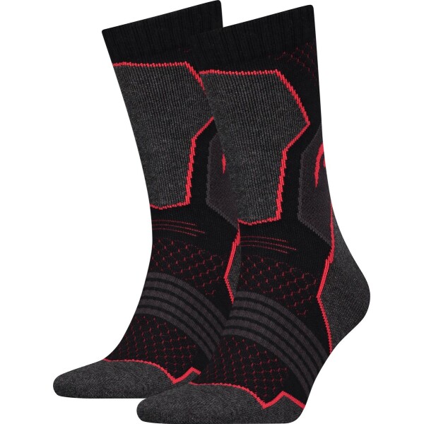 HEAD - Hiking Crew 2-pack black/red - wandelsokken - Afbeelding 2