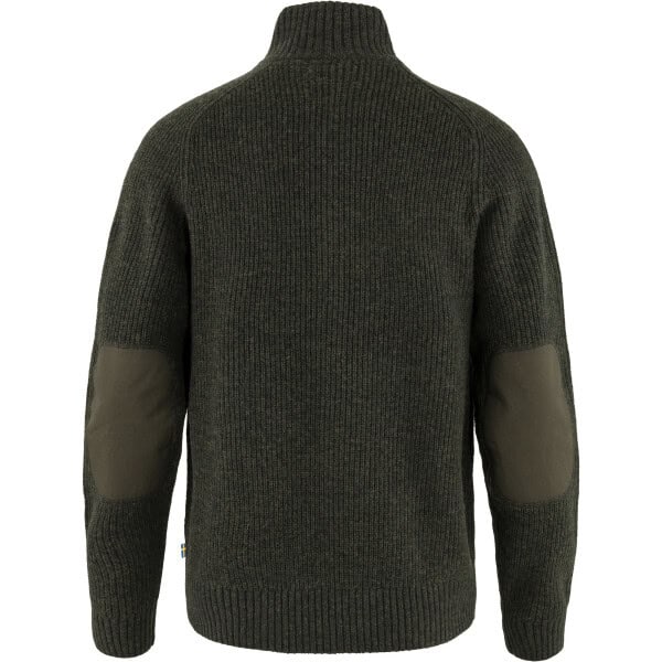 Fjällräven Övik Zip Cardigan Knit M | Dark Olive - Afbeelding 2