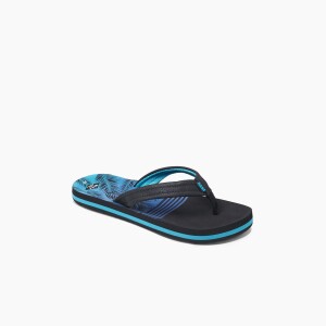 REEF - little & Kids Ahi deep aqua palms jongens slipper