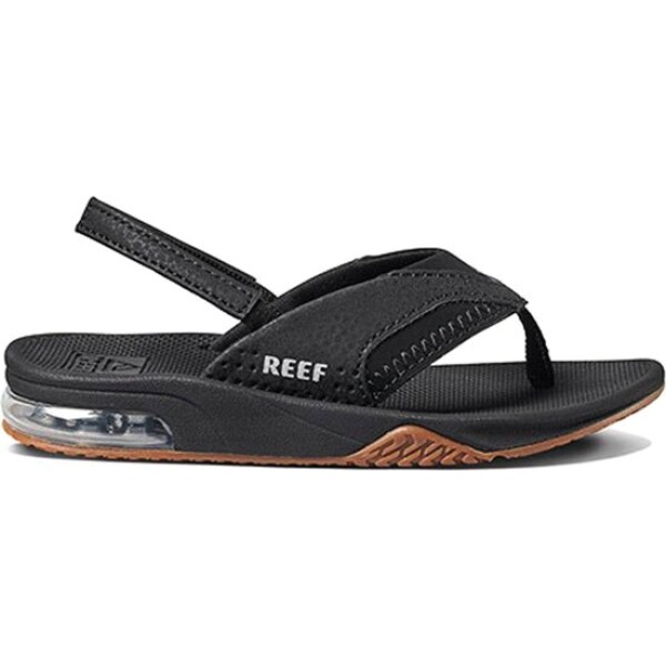 REEF - Little & kids Fanning black silver jongens slipper - Afbeelding 4