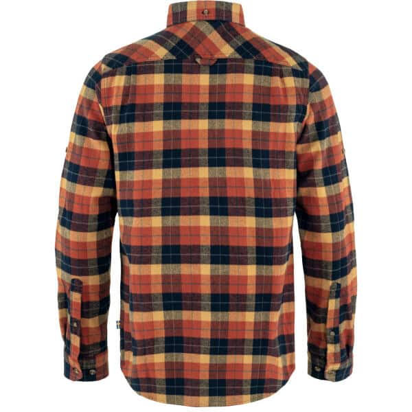 Fjällräven Singi Heavy Flannel Shirt M | Autumn leaf/Dark navy - Afbeelding 2