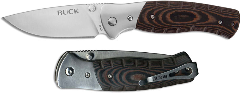 Buck mes - Selkirk Micarta 835 BRS-C - zilver hout