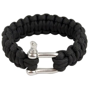 HIGHLANDER Para cord D-ring bracelet blac