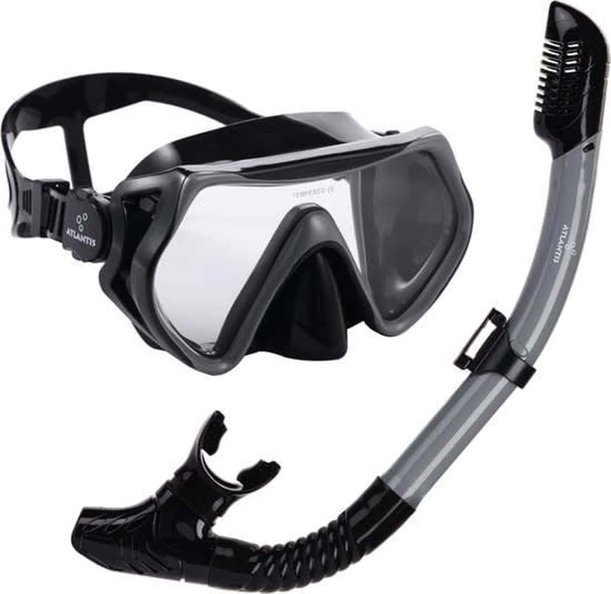 Atlantis Borneo Combo Snorkelset U | Black/Grey