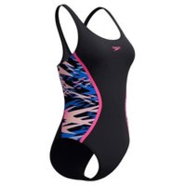 Speedo - Hyperboom Muscleback 1 Piece Dames Sportbadpak - Zwart/Roze - Afbeelding 2